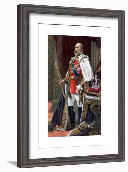 Edward VII in Full Coronation Robes, 1902-Samuel Begg-Framed Giclee Print