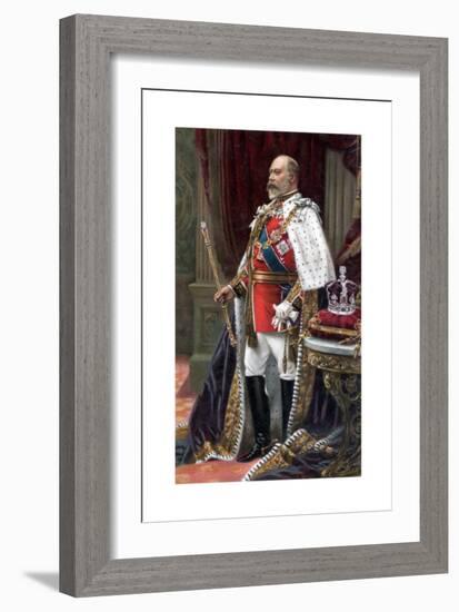 Edward VII in Full Coronation Robes, 1902-Samuel Begg-Framed Giclee Print