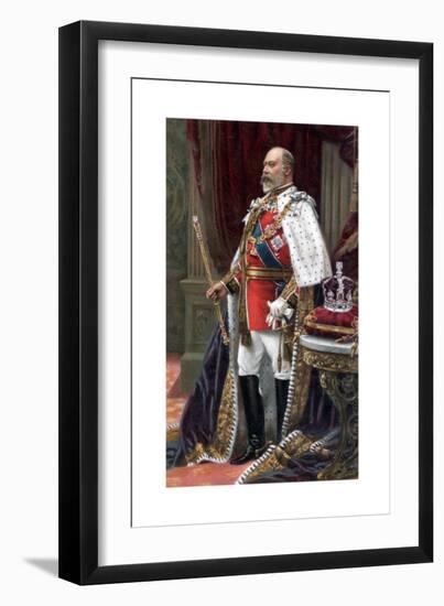 Edward VII in Full Coronation Robes, 1902-Samuel Begg-Framed Giclee Print