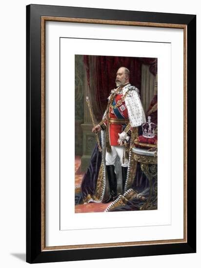 Edward VII in Full Coronation Robes, 1902-Samuel Begg-Framed Giclee Print