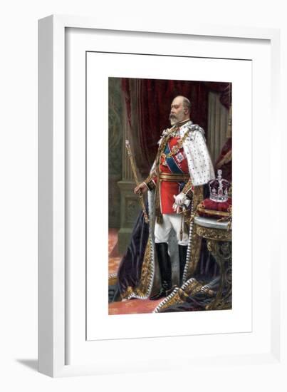 Edward VII in Full Coronation Robes, 1902-Samuel Begg-Framed Giclee Print