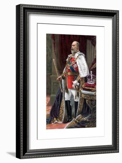 Edward VII in Full Coronation Robes, 1902-Samuel Begg-Framed Giclee Print