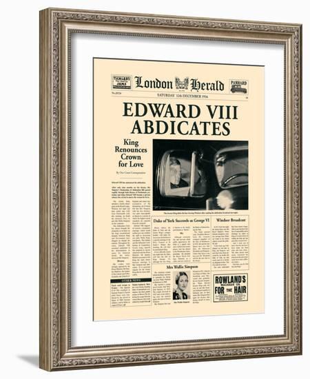 Edward VIII Abdicates-The Vintage Collection-Framed Art Print