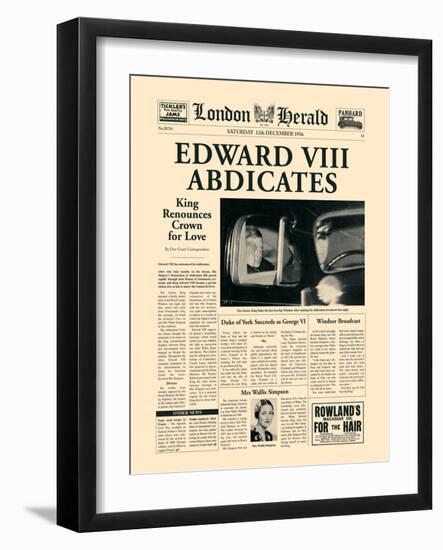 Edward VIII Abdicates-The Vintage Collection-Framed Art Print