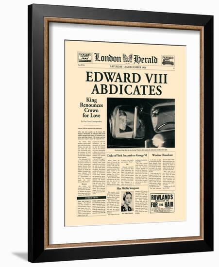 Edward VIII Abdicates-The Vintage Collection-Framed Art Print