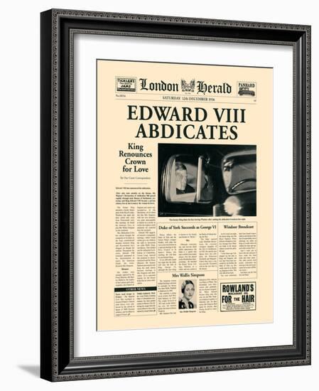 Edward VIII Abdicates-The Vintage Collection-Framed Art Print