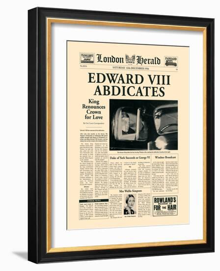 Edward VIII Abdicates-The Vintage Collection-Framed Art Print