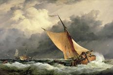 Dutch Sailboat Sailing on the Zuiderzee (Holland). Oil on Canvas, 1848, by Edward William Cooke (18-Edward William Cooke-Giclee Print