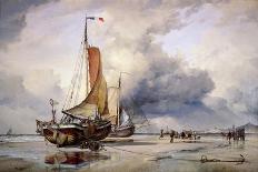 Dutch Sailboat Sailing on the Zuiderzee (Holland). Oil on Canvas, 1848, by Edward William Cooke (18-Edward William Cooke-Giclee Print