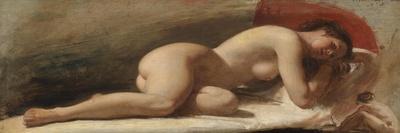 Study of a Reclining Female Nude, 1843 (Oil on Board)-Edward William Wyon-Framed Premier Image Canvas