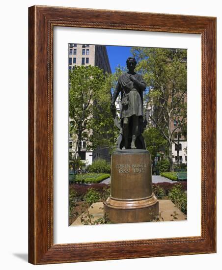 Edwin Booth Statue in Gramercy Park, New York City, New York, USA-Richard Cummins-Framed Photographic Print