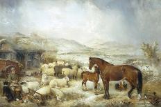 The Farmyard in Winter-Edwin Frederick Holt-Giclee Print