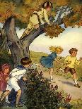 Children hiding in and behind a tree-Edwin Harris-Giclee Print