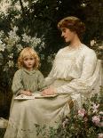Portrait of a Mother and a Daughter Reading a Book-Edwin Harris-Giclee Print