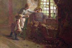 Portrait of a Mother and a Daughter Reading a Book-Edwin Harris-Framed Giclee Print