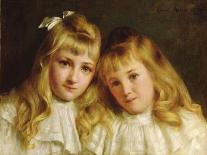 Portrait of a Mother and a Daughter Reading a Book-Edwin Harris-Framed Giclee Print