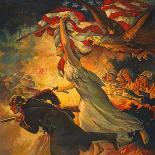 Detail from Carry On! Buy Liberty Bonds to Your Utmost , Published C.1918 (Colour Litho)-Edwin Howland Blashfield-Giclee Print