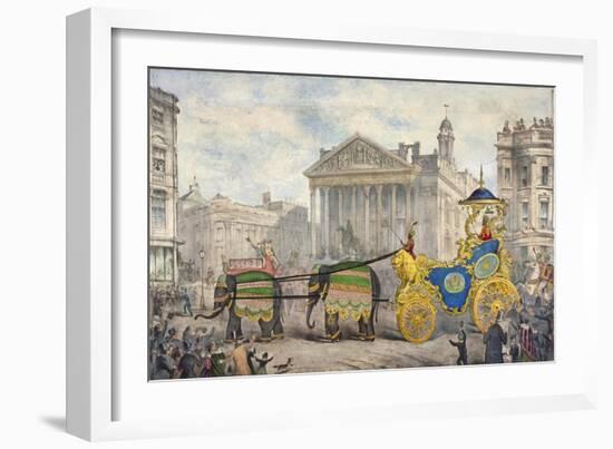 Edwin Hughes Passing the Royal Exchange, City of London, 1847-null-Framed Giclee Print