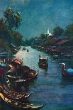 'A Typical Canal Scene, Bangkok', 1913-Edwin Norbury-Framed Giclee Print