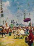 'Siamese Farmers Celebrating the Annual Rice Ploughing Festival', 1913-Edwin Norbury-Framed Giclee Print
