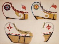 Examples of Basic Designs on Fur Trade Canoes-Edwin Tappan Adney-Framed Giclee Print