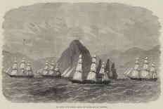 The British Flying Squadron Passing the Diamond Rock, Off Martinique-Edwin Weedon-Giclee Print