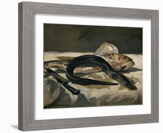 Eel and Red Mullet, 1864-Edouard Manet-Framed Giclee Print