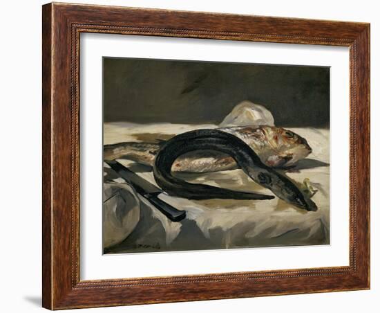 Eel and Red Mullet, 1864-Edouard Manet-Framed Giclee Print