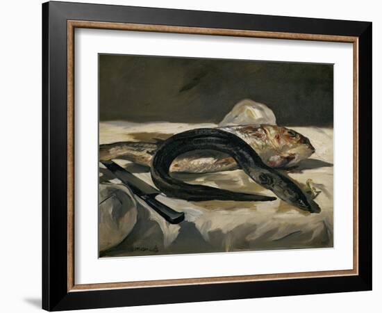 Eel and Red Mullet, 1864-Edouard Manet-Framed Giclee Print