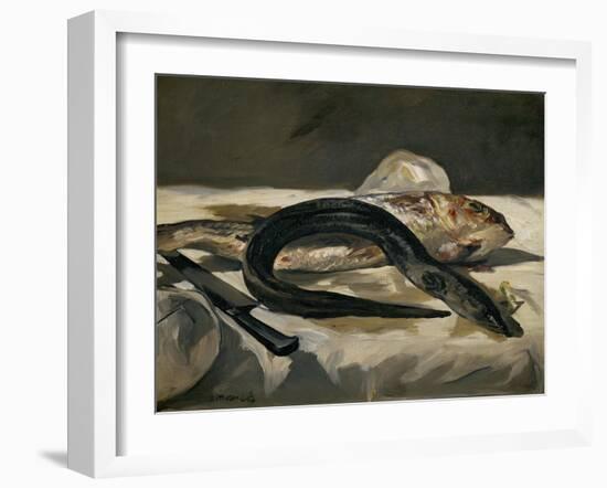 Eel and Red Mullet, 1864-Edouard Manet-Framed Giclee Print