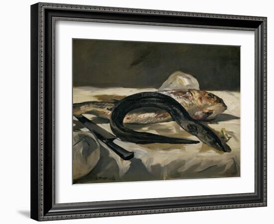 Eel and Red Mullet, 1864-Edouard Manet-Framed Giclee Print