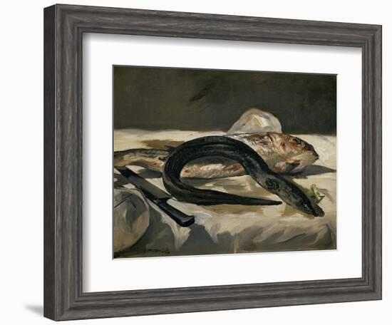 Eel and Red Mullet, 1864-Edouard Manet-Framed Giclee Print