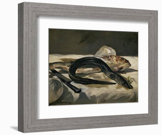 Eel and Red Mullet, 1864-Edouard Manet-Framed Giclee Print