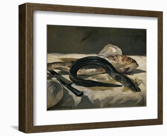 Eel and Red Mullet, 1864-Edouard Manet-Framed Giclee Print