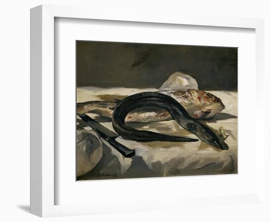 Eel and Red Mullet, 1864-Edouard Manet-Framed Giclee Print