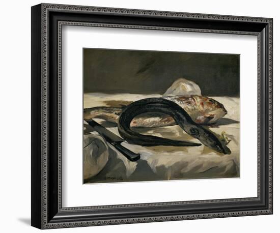 Eel and Red Mullet, 1864-Edouard Manet-Framed Giclee Print