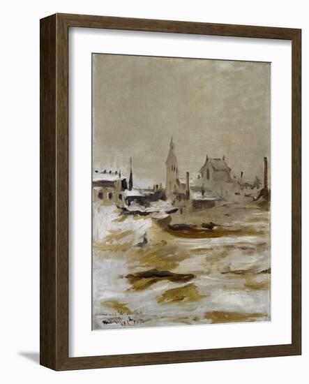 Effect of Snow at Petit-Montrouge, 1870 (Oil on Canvas)-Edouard Manet-Framed Giclee Print