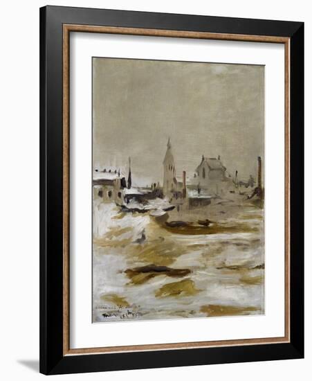 Effect of Snow at Petit-Montrouge, 1870 (Oil on Canvas)-Edouard Manet-Framed Giclee Print