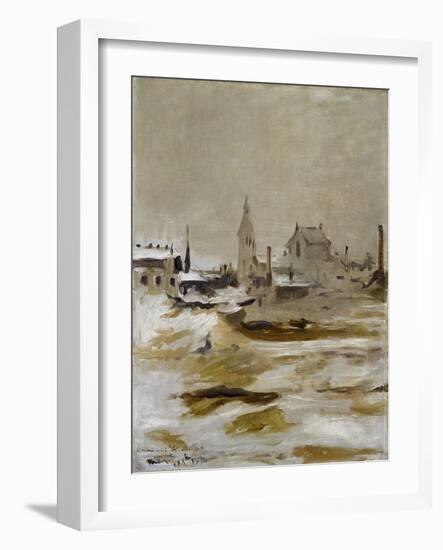 Effect of Snow at Petit-Montrouge, 1870 (Oil on Canvas)-Edouard Manet-Framed Giclee Print