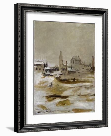 Effect of Snow at Petit-Montrouge, 1870 (Oil on Canvas)-Edouard Manet-Framed Giclee Print