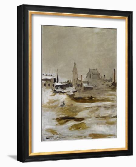 Effect of Snow at Petit-Montrouge, 1870 (Oil on Canvas)-Edouard Manet-Framed Giclee Print