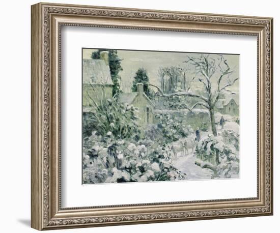 Effect of Snow with Cows at Montfoucault, 1874-Camille Pissarro-Framed Giclee Print