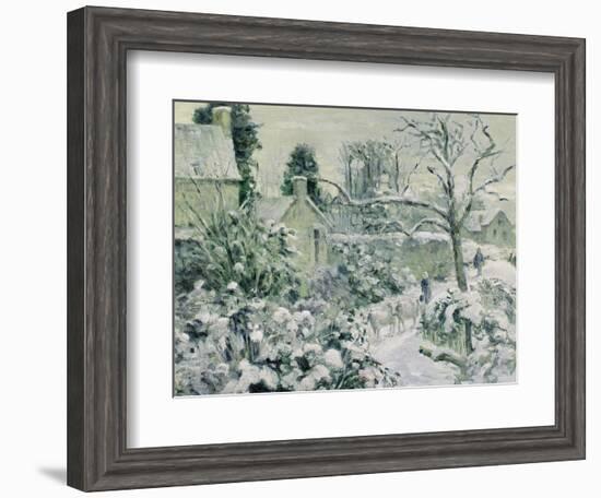 Effect of Snow with Cows at Montfoucault, 1874-Camille Pissarro-Framed Giclee Print