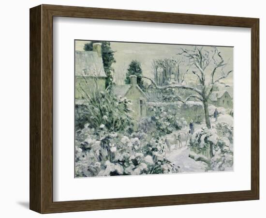 Effect of Snow with Cows at Montfoucault, 1874-Camille Pissarro-Framed Giclee Print