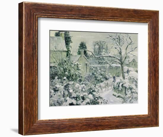 Effect of Snow with Cows at Montfoucault, 1874-Camille Pissarro-Framed Giclee Print