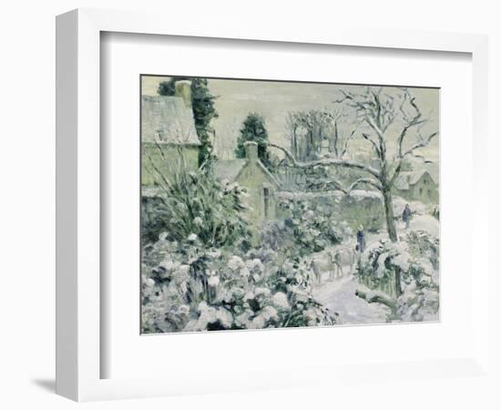 Effect of Snow with Cows at Montfoucault, 1874-Camille Pissarro-Framed Giclee Print