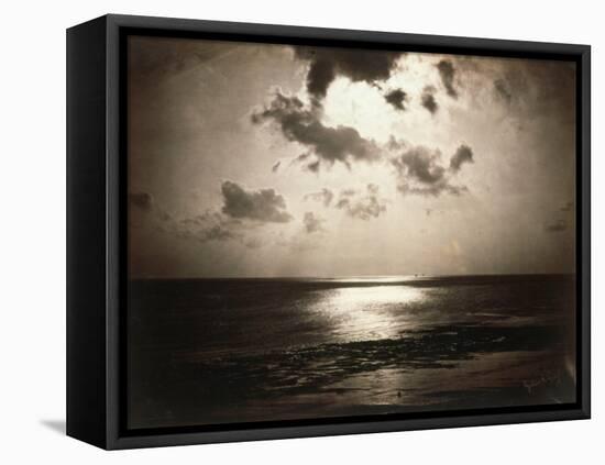 Effect of the Sun, Sunset at a Beach-Gustave Le Gray-Framed Premier Image Canvas