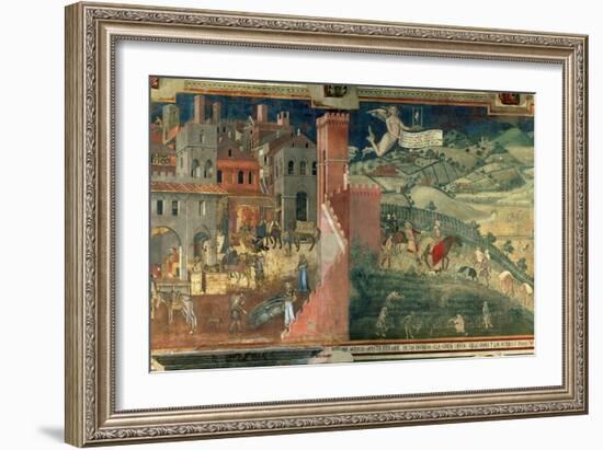 Effects of Good Government, c.1338-Ambrogio Lorenzetti-Framed Giclee Print