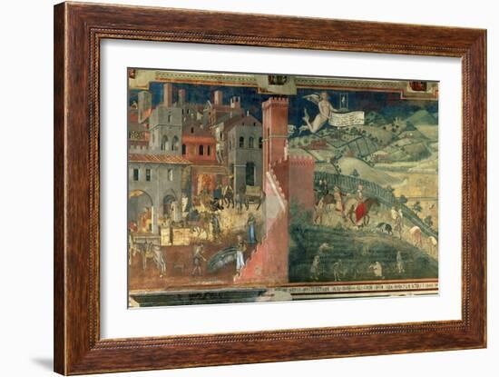 Effects of Good Government, c.1338-Ambrogio Lorenzetti-Framed Giclee Print