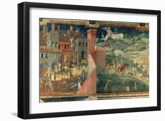 Effects of Good Government, c.1338-Ambrogio Lorenzetti-Framed Giclee Print